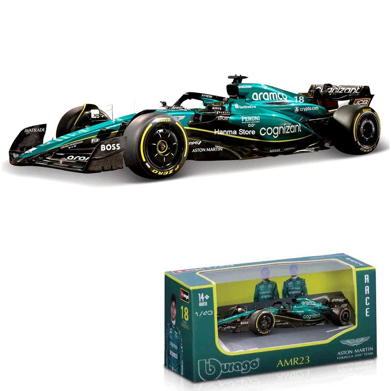 F1 COLLECTION  1:43 Aston Martin AMR23 Mercedes W14 Red Bull RB19 Miami GP Ferrari SF23 Alpine A523 F1 Model Formula Car Static Racing