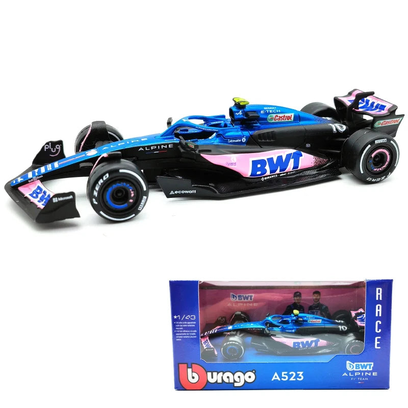 F1 COLLECTION  1:43 Aston Martin AMR23 Mercedes W14 Red Bull RB19 Miami GP Ferrari SF23 Alpine A523 F1 Model Formula Car Static Racing