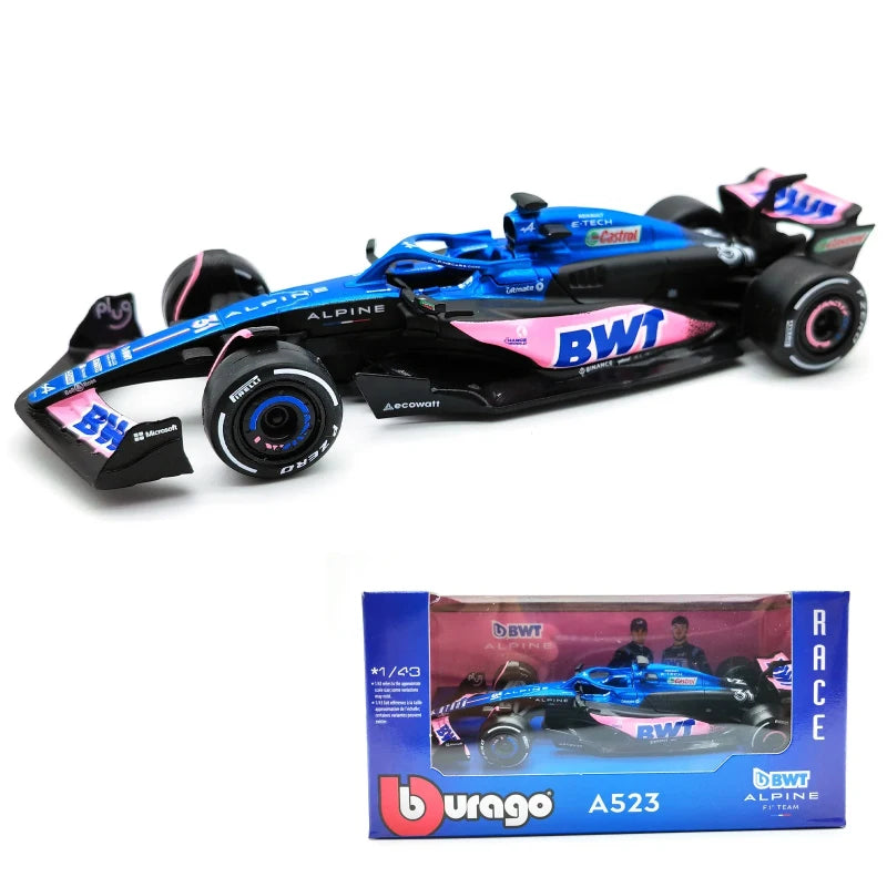 F1 COLLECTION  1:43 Aston Martin AMR23 Mercedes W14 Red Bull RB19 Miami GP Ferrari SF23 Alpine A523 F1 Model Formula Car Static Racing
