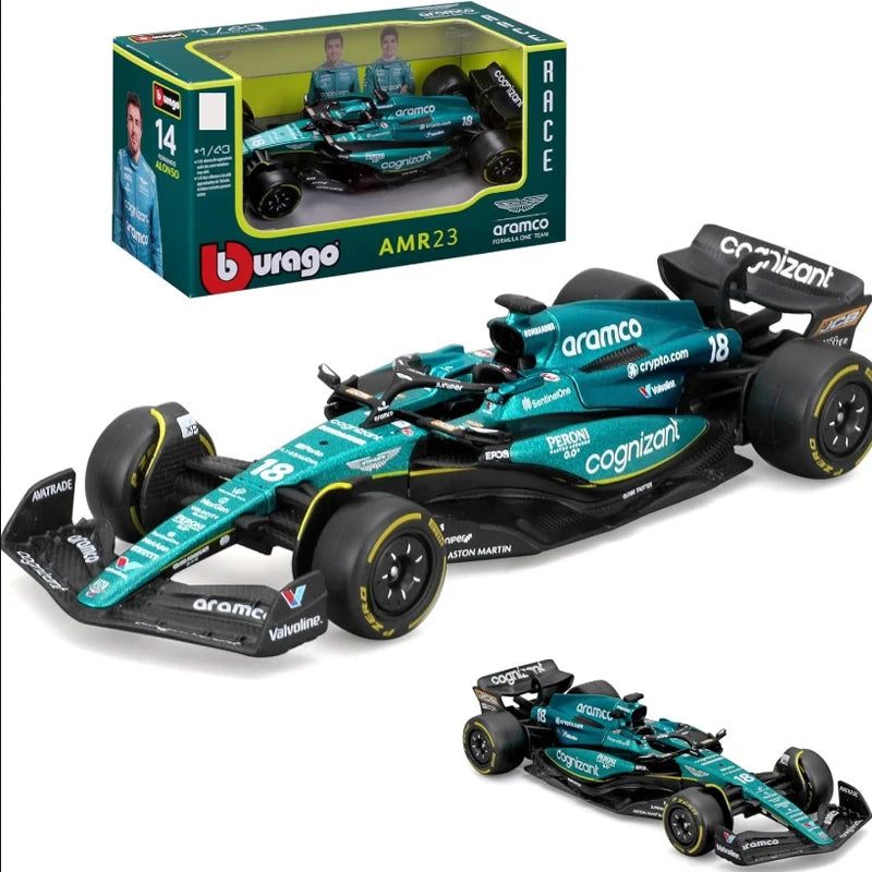 F1 COLLECTION  1:43 Aston Martin AMR23 Mercedes W14 Red Bull RB19 Miami GP Ferrari SF23 Alpine A523 F1 Model Formula Car Static Racing